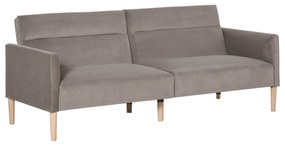 HOMCOM Sofá-Cama Convertível e Reclinável com Apoios de Braços e 2 Encostos Ajustáveis ​​Separadamente em 3 Posições Aveludado 196x85x82 cm Cinza