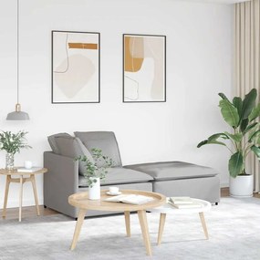 vidaXL Sofá modular com pufes e almofadas tecido cinzento nublado