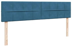 Estrutura de cama otomana com colchão azul escuro Veludo