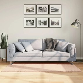 vidaXL Tapete pelo curto macio e lavável HUARTE 80x150 cm rosa-pálido