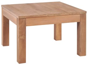 vidaXL Mesa de centro teca maciça com acabamento natural 60x60x40 cm