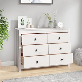 Armário de apoio 100x40x72 cm pinho maciço branco