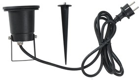 Foco de jardim preto com LED ajustável IP65 com cabo e ficha - Basic