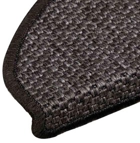 Tapetes escada adesivos aspeto sisal 15pcs 65x21x4 cm antracite