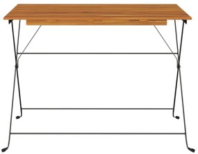 Mesa de bistrô dobrável 100x54x71 cm acácia maciça e aço