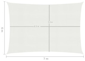 Para-sol estilo vela 160 g/m² 6x7 m PEAD branco