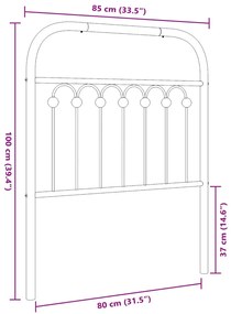 Cabeceira de cama 80 cm metal preto