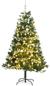 vidaXL Árvore Natal artificial articulada c/ 150 luzes LED+bolas 150cm