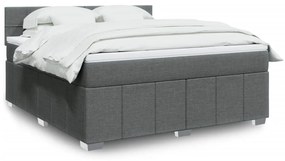 vidaXL Cama com molas/colchão 180x200 cm tecido cinzento-escuro