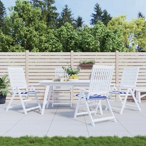 vidaXL Almofadões p/ cadeira 4pcs 40x40x4 cm tecido riscas azul/branco