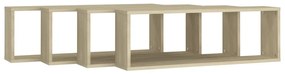Estantes parede cúbicas 4pcs deriv. madeira 80x15x26,5cm sonoma