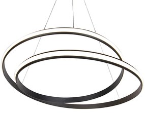 Candeeiro de suspensão moderno preto 74 cm incl. LED - Rowan Moderno