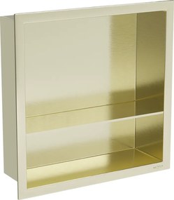 Mexen X-Wall-R prateleira embutida com flange e prateleira 30 x 30 cm, dourado escovado - 1950303010S