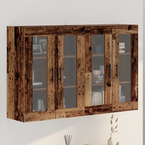 vidaXL Armários de Parede 2 peças Madeira Velha 69,5 x 34 x 90 cm Madeira Revestida