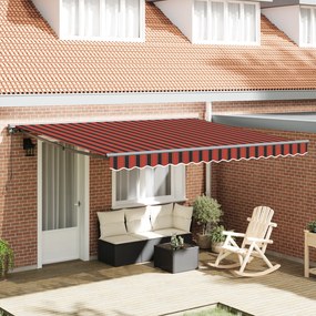 Toldo Retrátil Manual vidaXL Laranja e Marrom 400x300 cm