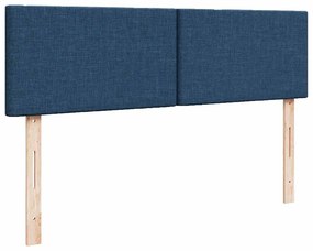 Estrutura de cama otomana com colchão tecido azul 140x200cm