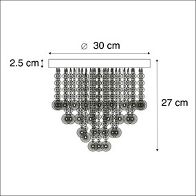 LED Candeeiro de teto inteligente dourado com vidro incl. 6 WiFi G9 - Medusa Art Deco,Clássico / Antigo