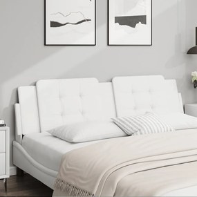 vidaXL Almofadão de cabeceira 183 cm couro artificial branco