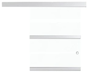 Porta deslizante em vidro ESG e alumínio 102,5x212 cm prateado