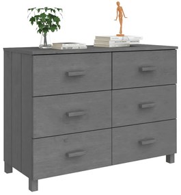 Aparador HAMAR 113x40x80 cm pinho maciço cinza-escuro