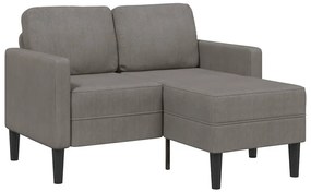 vidaXL Sofá 2 lugares com Chaise em L 125 cm linho cinzento-claro