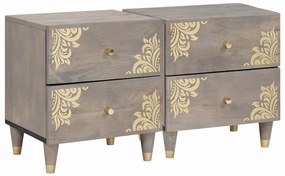 vidaXL Armário de Cabeceira com gaveta 2 pcs Cinzeto 40 x 33 x 46 cm