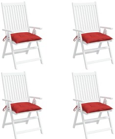Almofadões de cadeira 4 pcs 40x40x7 cm tecido oxford vermelho