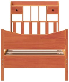 Cama sem colchão 90x190 cm madeira de pinho maciça castanho-mel