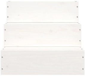 Escada p/ animais de estimação 40x37,5x35cm pinho maciço branco