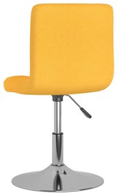 Cadeiras de jantar giratórias 4 pcs tecido amarelo