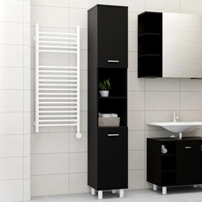 vidaXL Armário de casa de banho derivados de madeira preto