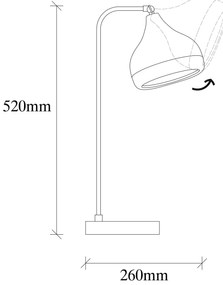 Candeeiro de Mesa Yildo – Branco e Ouro – 17 x 26 cm