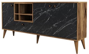 Consola Napoli – Preto e Nogueira – 180x81x35 cm