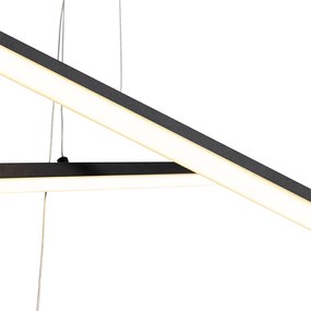 Candeeiro suspenso preto com LED de 3 níveis regulável 6 luzes - Jolanta Moderno