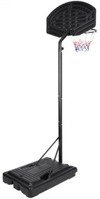 Cesto de basquetebol com rodas e altura ajustável 205-305 cm Preto + Vermelho + Cinzento