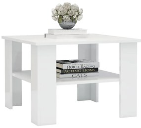 Mesa de centro derivados de madeira branco brilhante