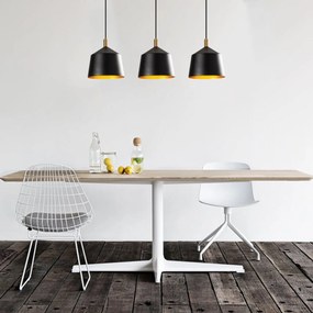 Candeeiro de Teto Saglam – Preto e Dourado – 89 x 25 cm
