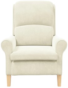 Poltrona Creme Creme Tecido e madeira Médio