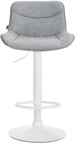 Banco alto em tecido com estrutura branca 85-106 x 49 x 51 cm cinzento