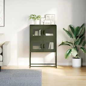 Aparador alto 68x39x107 cm aço verde azeitona