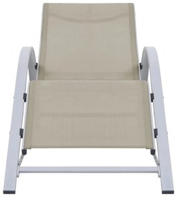 Espreguiçadeiras com mesa 2 pcs alumínio cor creme