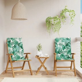 vidaXL Cadeiras de jardim reclináveis c/ almofadões 2 pcs teca maciça
