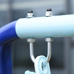 Outsunny Balanço de Metal para Crianças acima de 3 Anos Conjunto de Balanço com Assento e Corda Infantil para Pátio Jardim Carga Máxima. 30 kg 140x120x170 cm Azul