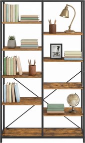 Estante para sala, escritório com 5 prateleiras 30 x 100 x 170 cm, estante de arrumação castanho-preto