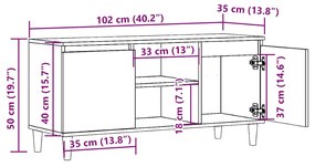 Móvel de TV 102x35x50cm derivados de madeira carvalho artisiano