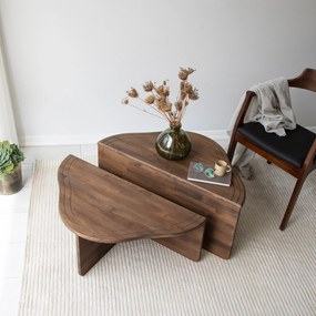 Mesa de Café Altopiano - Nogueira - 90cm x 40cm x 45cm &amp; 90cm x 32cm x