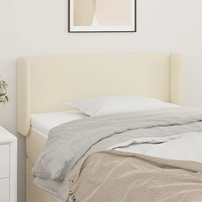 Cabeceira de cama c/ abas couro artificial 103x16x78/88cm creme