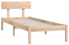 Estrutura de cama solteiro UK 90x190 cm pinho maciço