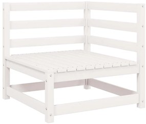 Sofás de canto para jardim 2 pcs madeira de pinho maciça branco