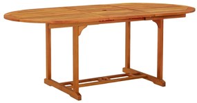vidaXL Mesa de jardim 200x100x75 cm madeira de eucalipto maciça